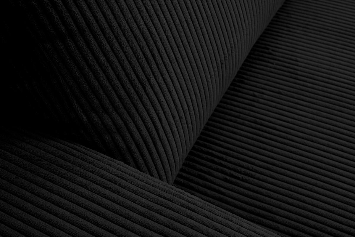 ECKSOFA Aspen in L-Form, Coach Farbe: Schwarz, Cordstoff, Ottomane Rechts - Schwarz, Textil (312/187cm) - VENASI MÖBEL