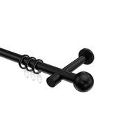 GARDINENSTANGEN-SET Prestige Luino 100 cm, 1-läufig, 20 mm Ø Schwarz - Schwarz, Metall (100cm) - INTERDECO