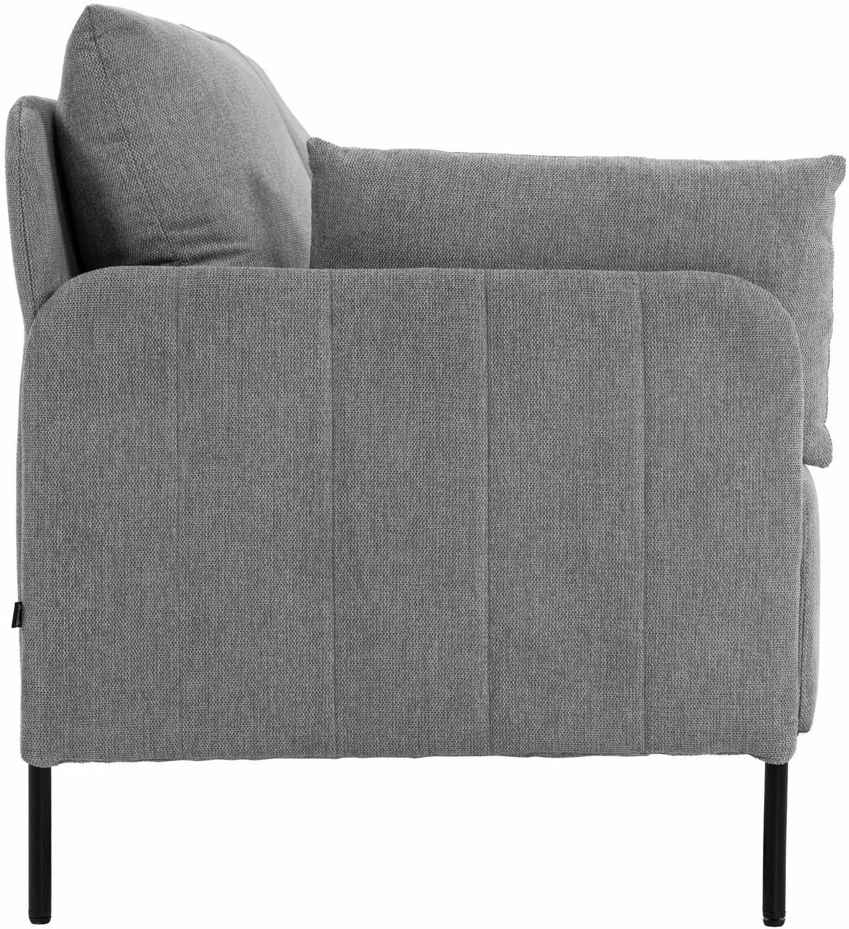 COUCH Bernd 2-Sitzer Stoff 131x79x79cm Stoff Hellgrau Sofa - Hellgrau, Kunststoff (131/79/79cm) - DELUKE