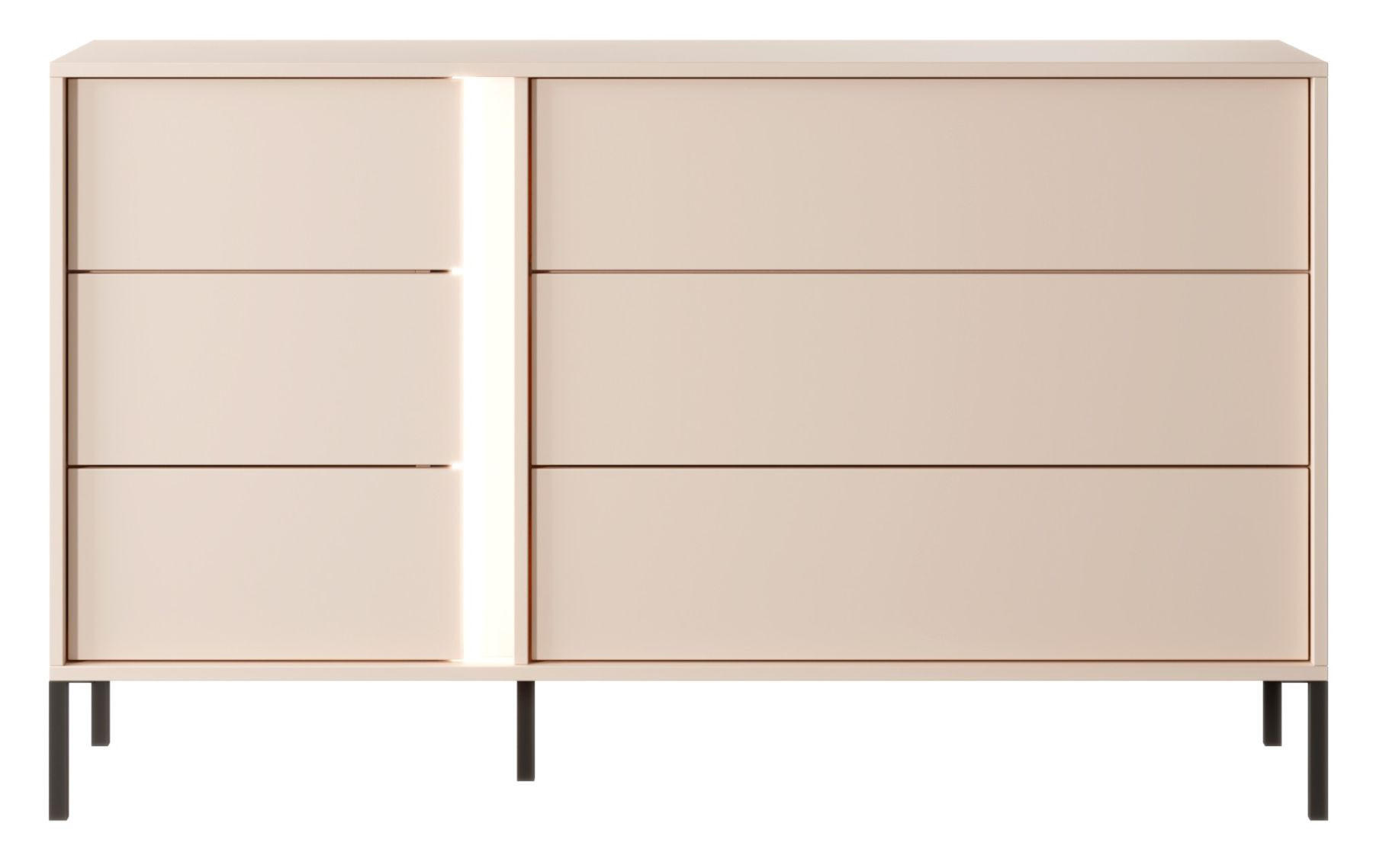 KOMMODE Beige DASTIN Mit LED-Beleuchtung - Beige, Holzwerkstoff (223.2/210/55.4cm) - Sepro Meble