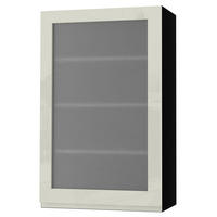 HÄNGESCHRANK Florence W4S/60 Schwarz / RAL 1013 perlweiß HG 60 / 32,5 / 96cm - Türanschlag rechts - Weiß Hochglanz/Schwarz, Holz/Holzwerkstoff (60/96/32.5cm) - Feldmann-Wohnen