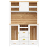 BUFFETSCHRANK Country Weiß Holzoptik 120/40/188 cm - Weiß, Holz (120/188/40cm) - PANGIVO