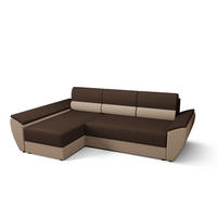 ECKSOFA L REBI L3 Rainbow 20/05 Links mit Schlaffunktion, Braun/Beige - Beige/Braun, Textil (251/140cm)