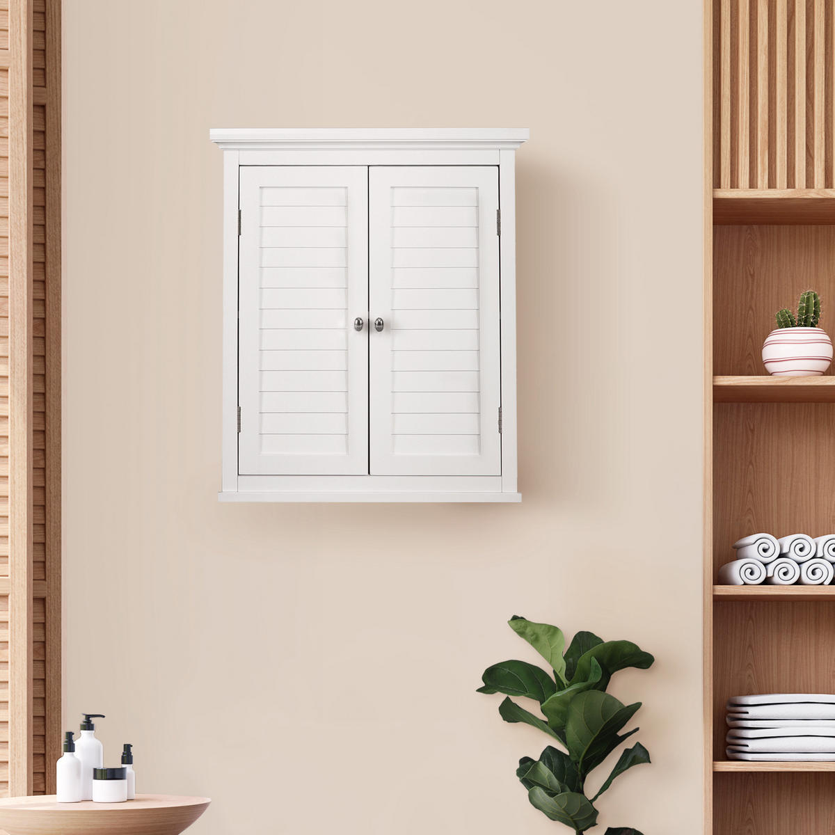 HÄNGESCHRANK mit Einlegeboden, Weiß, 61cm - Anthrazit/Weiß, Holzwerkstoff/Metall (17.8/61/61cm) - Teamson Home