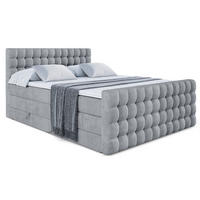 BOXSPRINGBETT VIONE-Z KING - 200 x 200 - H3/H4 - Grau - Grau, Holzwerkstoff (200/200cm) - ALTDECOR