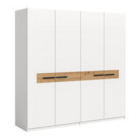 KLEIDERSCHRANK STANGA (B/H/T: ca. 200/201/55 cm) in weiß/weiß - Weiß, Holzwerkstoff (200/201/55cm)