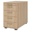 STANDCONTAINER - mit 4 Schubladen 80/42,8/72 cm in Eichefarben Streifengriff (Kunststoff) - Eichefarben, Holzwerkstoff (42.8/72/80cm) - bümö