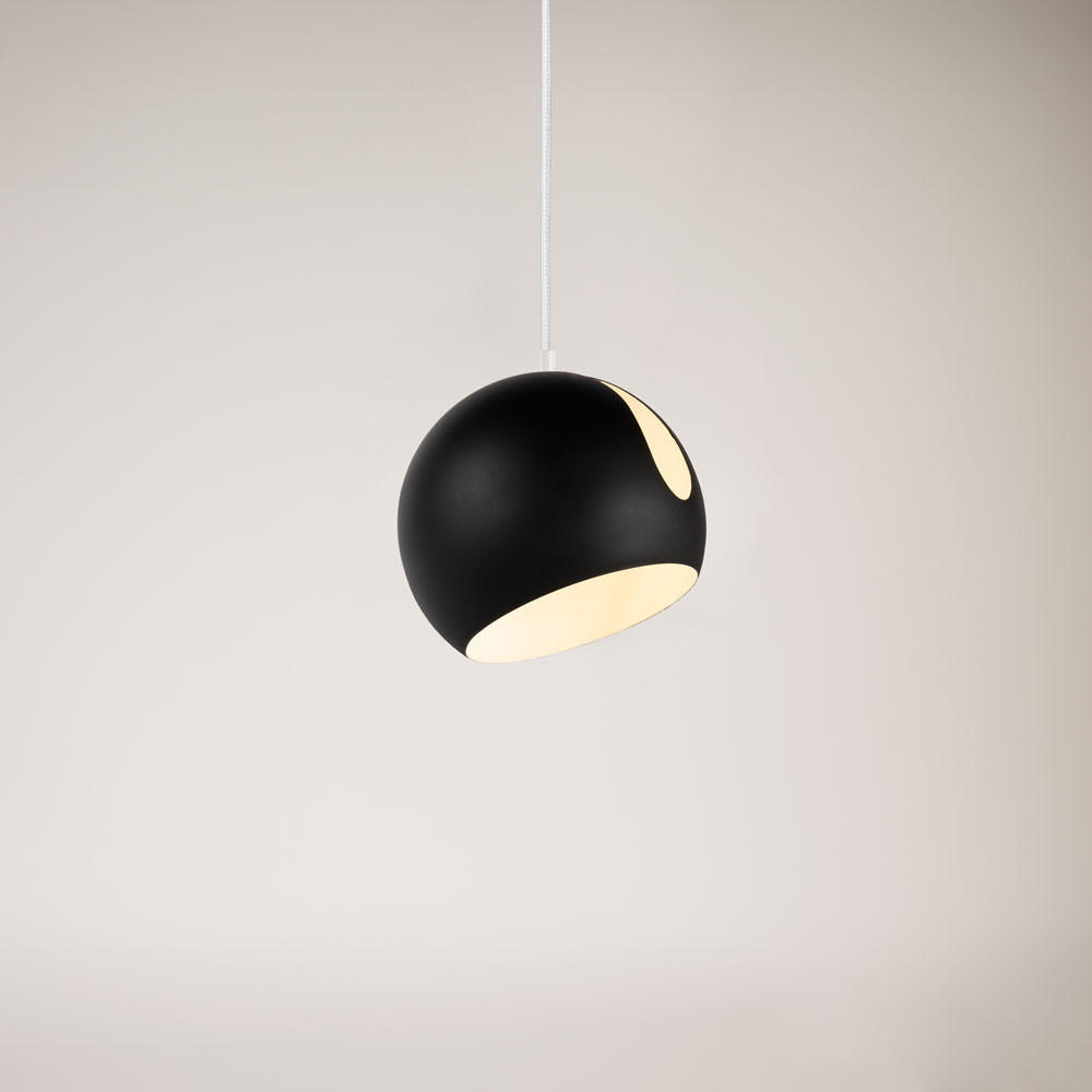 PENDELLEUCHTE Ball Schwarz Ø 20cm - Schwarz, Metall (20/20/20cm) - s.luce