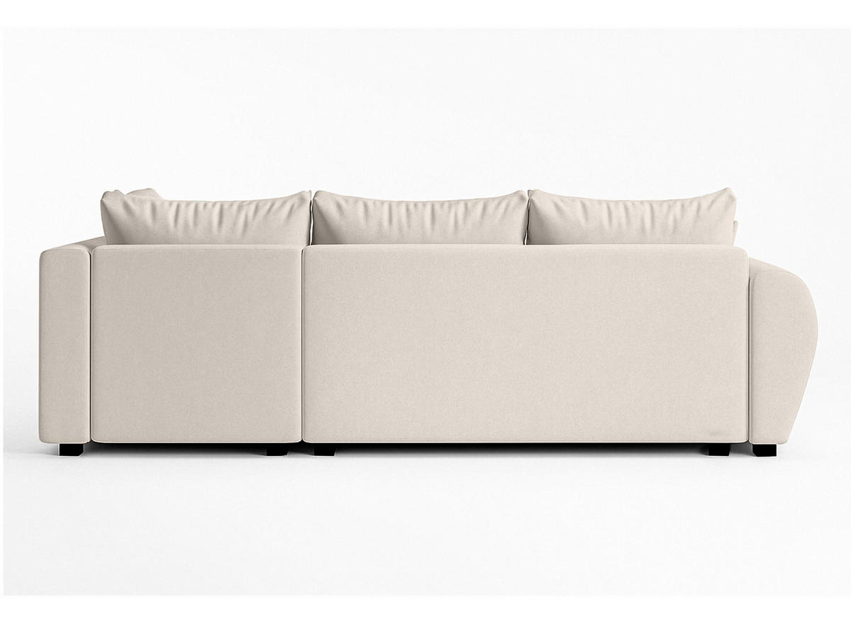ECKSOFA L Form Malatya MAX Beige 246/145/82 cm stilvolle mit Schlaffunktion R - Beige/Schwarz, Kunststoff/Textil (235/175cm) - AX Living