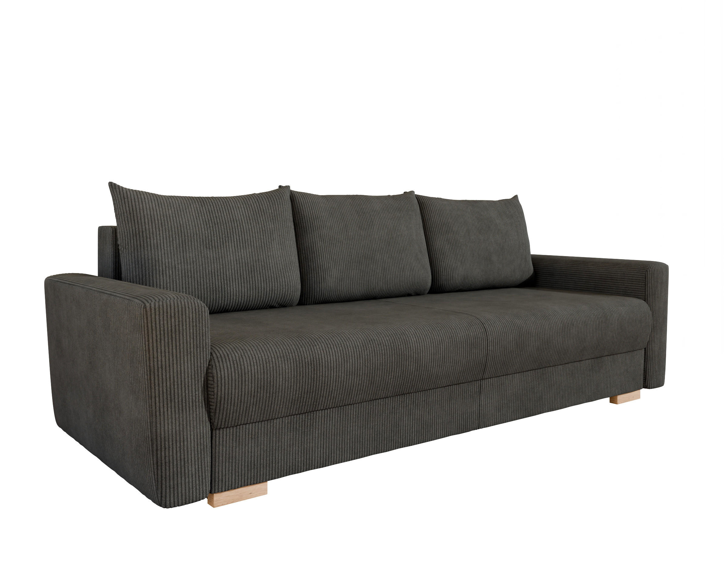3-SITZER-SCHLAFSOFA ELMA mit Bettfunktion, dunkelbraun - Dunkelbraun, Holz (92.5/79/230cm) - Homesy