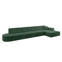ECKSOFA Ottomane Rechts IREA-L3-v4 - 403x165x72,5 cm Grün - Grün, Holzwerkstoff/Textil (403/165cm) - ALTDECOR