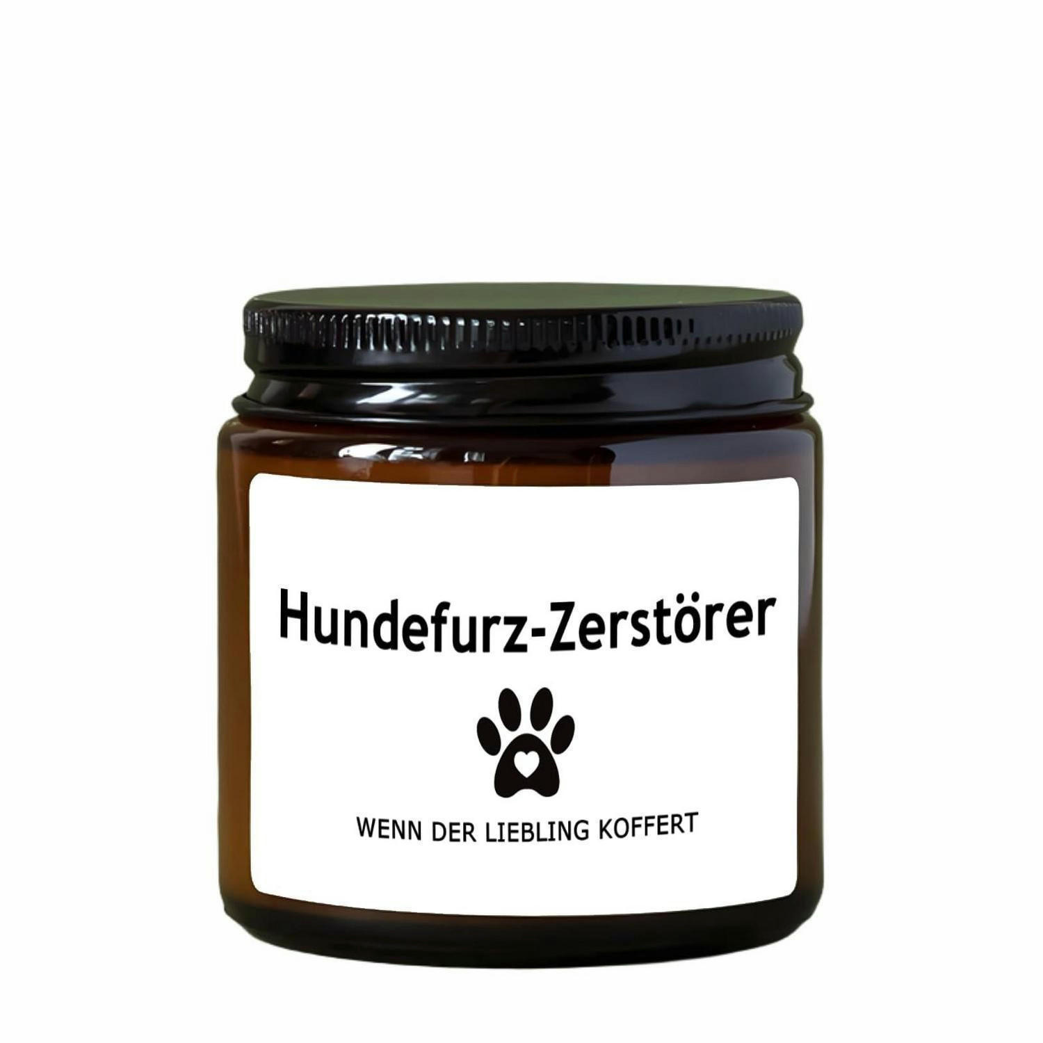 DUFTKERZE Hundefurz-Zerstörer Lavendelduft 30 Stunden Brenndauer - Braun, Paraffin (6.5cm)