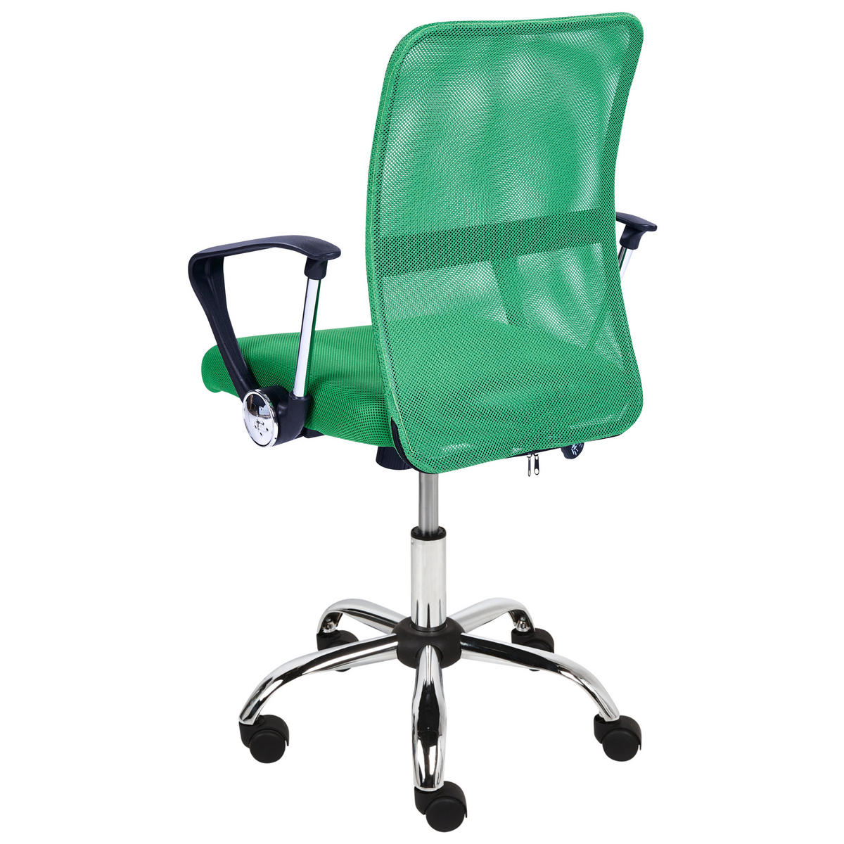 BÜROSTUHL Grün Best - Silberfarben/Schwarz, Textil (55/94/55cm) - Beliani
