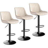 BARHOCKER 3er Set Beige mit Lehne und Höhenverstellung - Beige, Kunststoff (46/109/37cm)