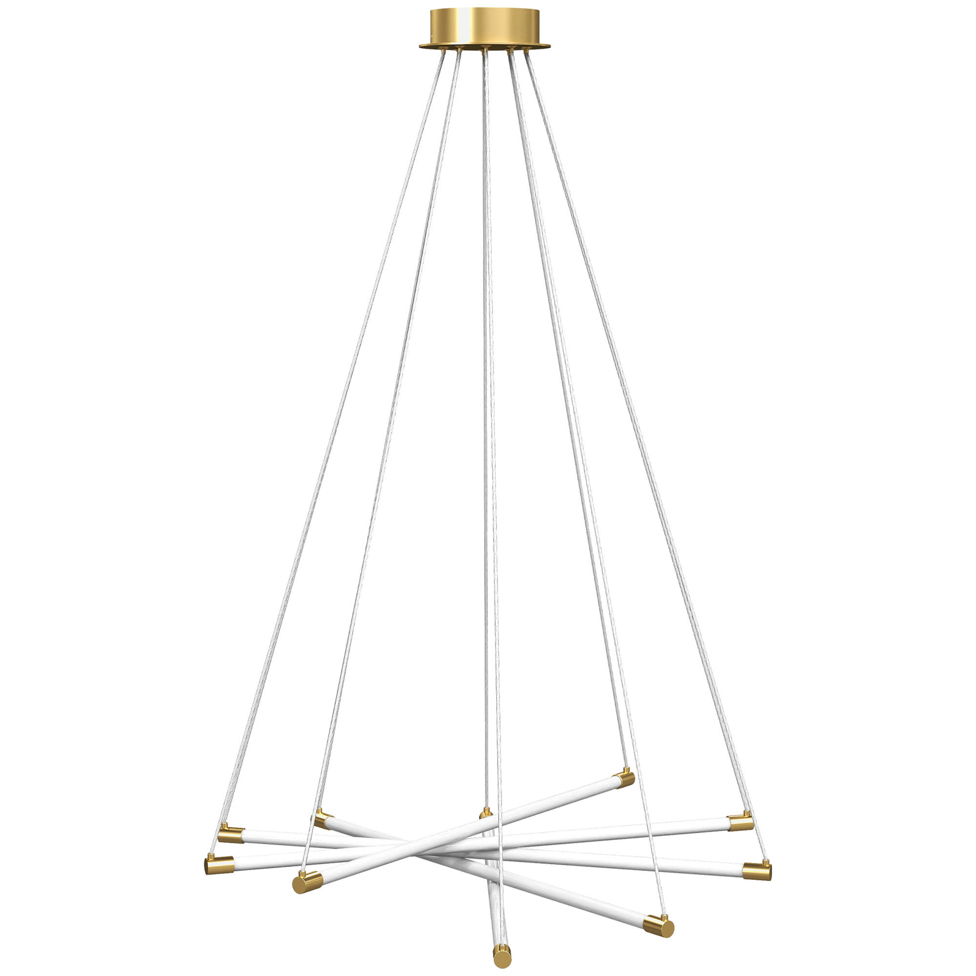 LED-DECKENLAMPE, 50W, 5 anpassbare Lichtrohre, anpassbar, Gold+Weiß - Multicolor, Metall (82/82/124cm) - HOMCOM