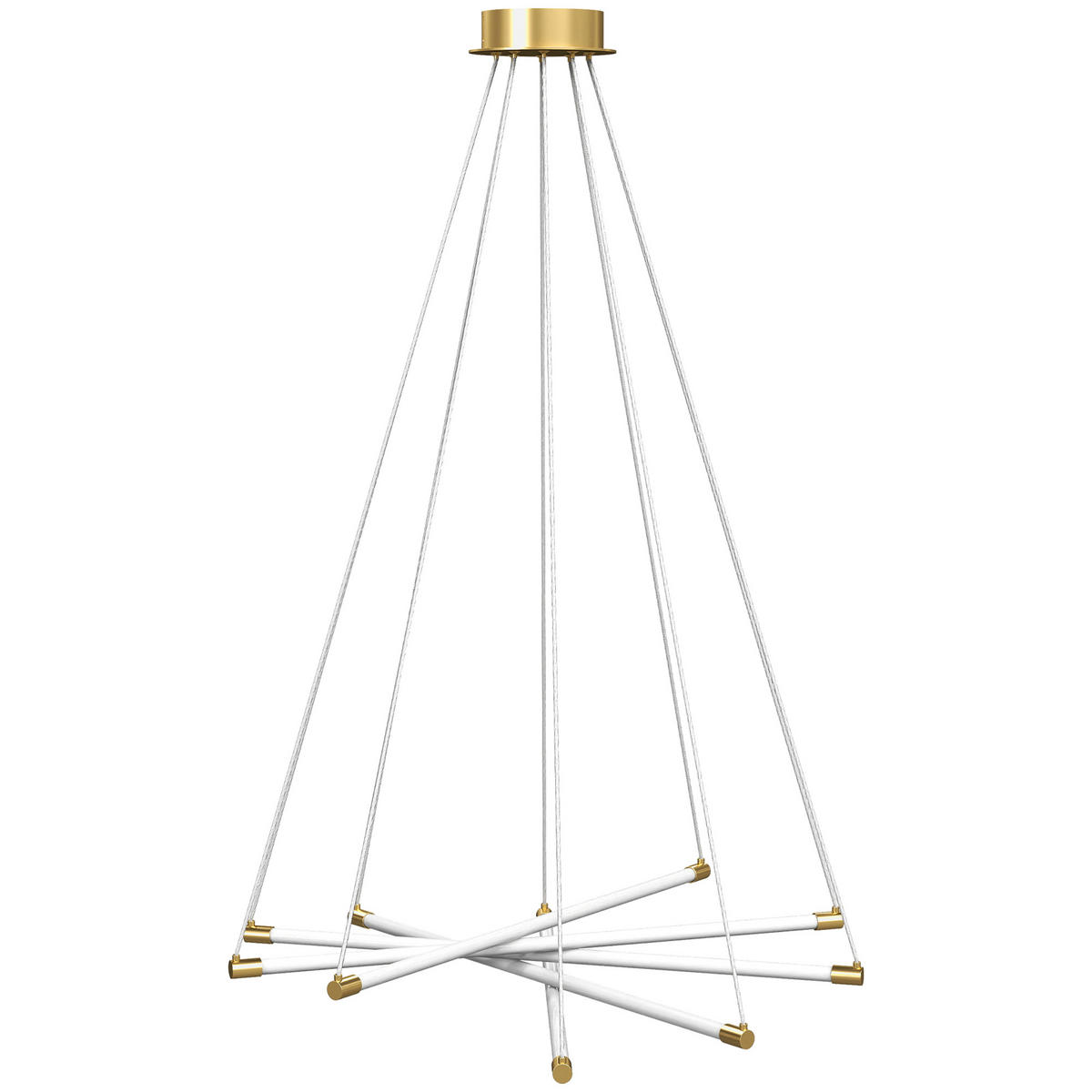 LED-DECKENLAMPE, 50W, 5 anpassbare Lichtrohre, anpassbar, Gold+Weiß - Multicolor, Metall (82/82/124cm) - HOMCOM