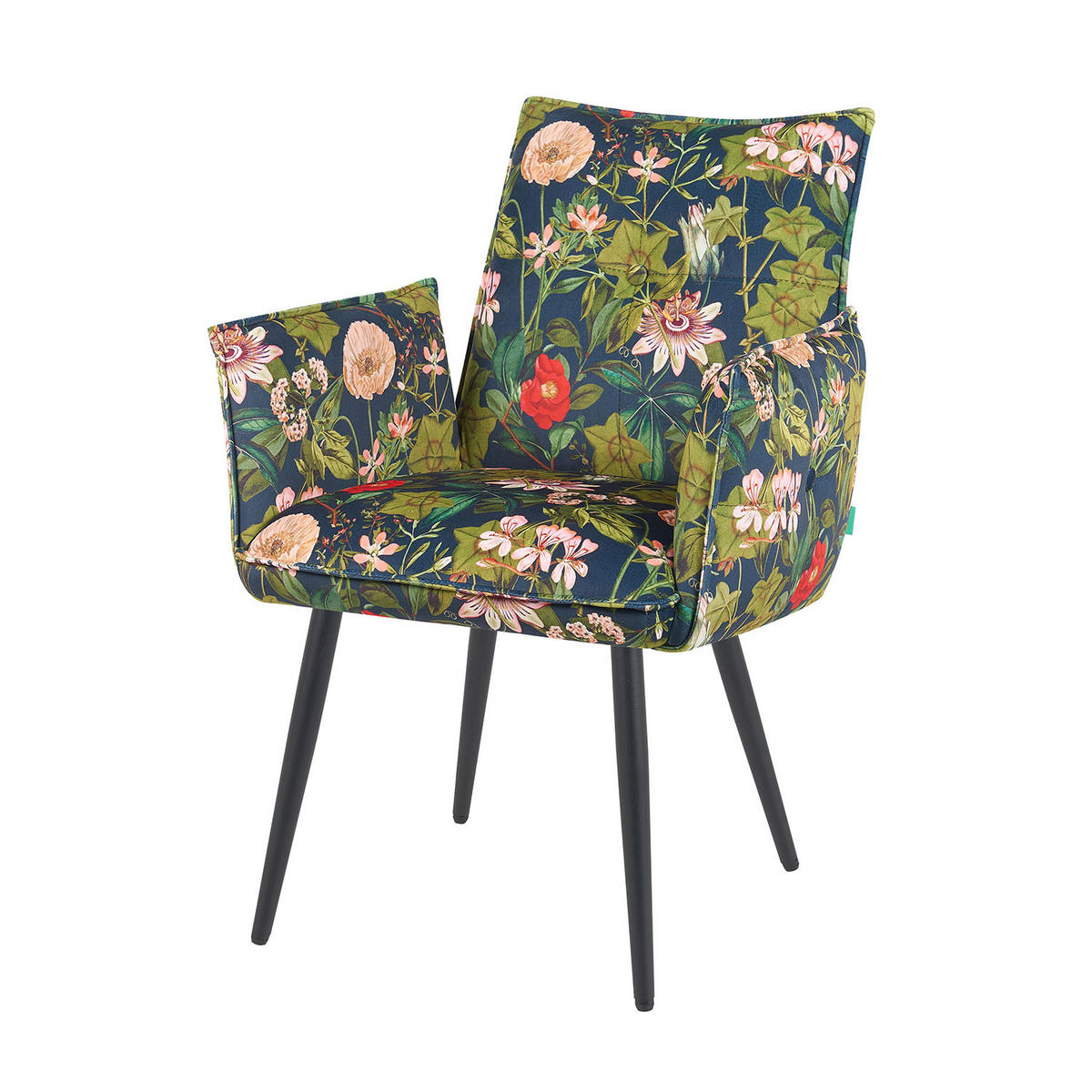 ESSZIMMERSTUHL Mika-Ayla - Multicolor/Schwarz, Textil/Metall (60/88/63cm) - DUBI Möbel