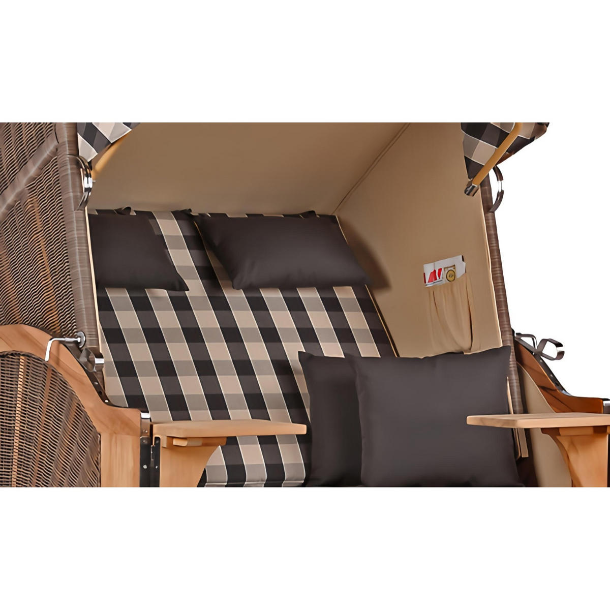STRANDKORB Komplettset Seeblick - Braun, Naturmaterialien/Metall (125/170/80cm) - Mr. Deko