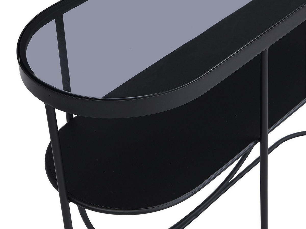 KONSOLENTISCH - 100.5 cm x 32 cm - glas - transparent, schwarz Pretoria - Transparent/Schwarz, Glas/Metall (32/100.5/75cm) - Vente-Unique