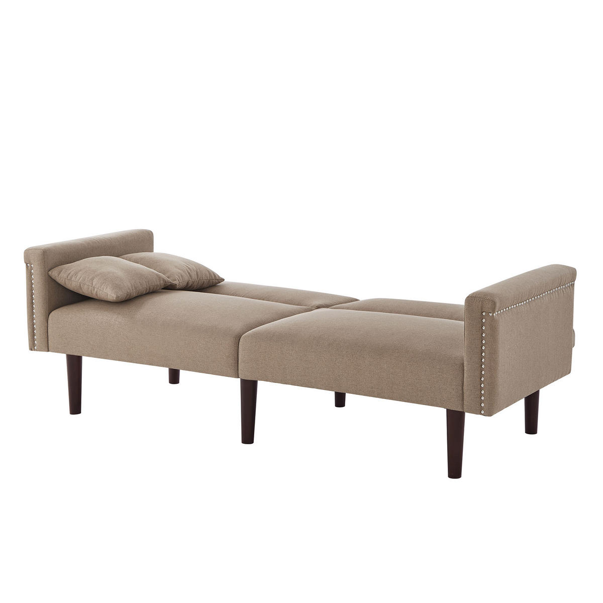 SOFABETT Baumwoll-Leinen mit verstellbaren Rückenlehnen Antikbraun 176/72/72 cm - Braun, Textil (72/176/72cm) - Redom