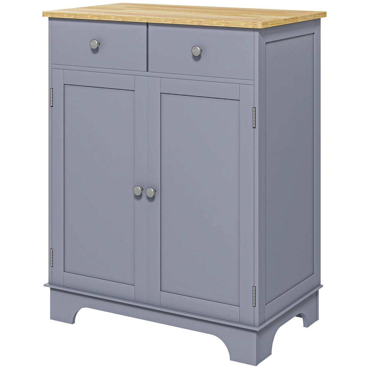 SIDEBOARD DE-11096 2 Schubladen Grau/Naturholz - Grau, Holzwerkstoff (68/85/40.3cm) - ComfortXL