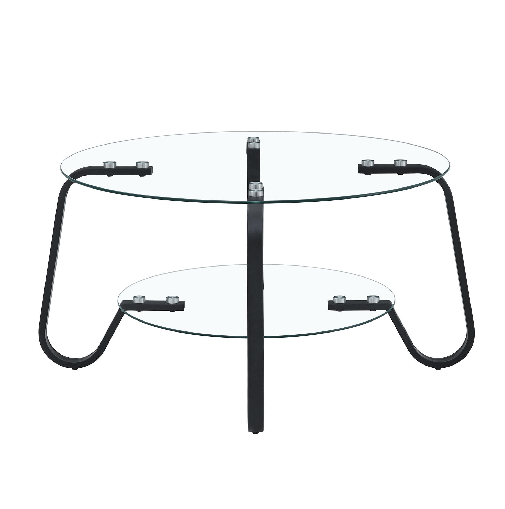 COUCHTISCH in 80/80/45 cm Schwarz aus Metall mit 2 Ebenen - Schwarz, Metall (80/80/45cm) - OKMYHOME