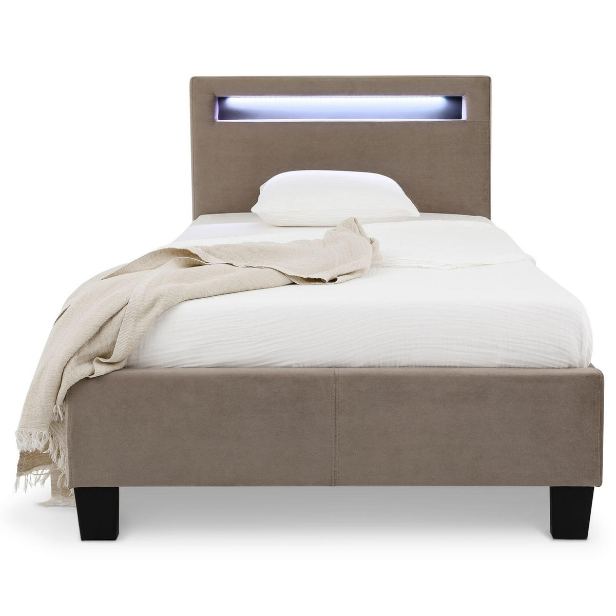 POLSTERBETT BAGO 90x200 cm - Greige, Textil (90/200cm) - IDIMEX