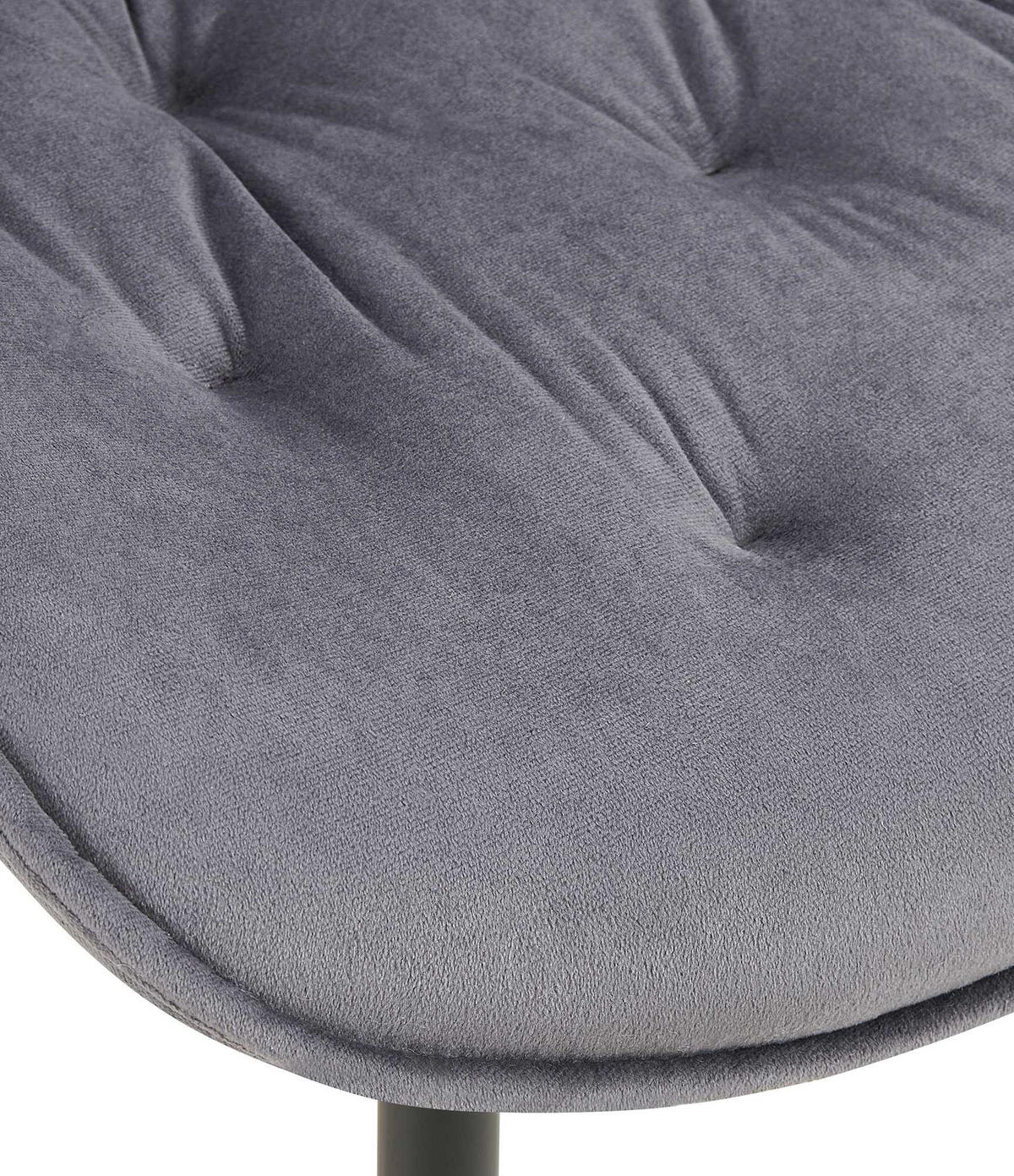 STUHL Samt dunkelgrau - Dunkelgrau/Schwarz, Textil/Metall (52/84/59cm) - CLP