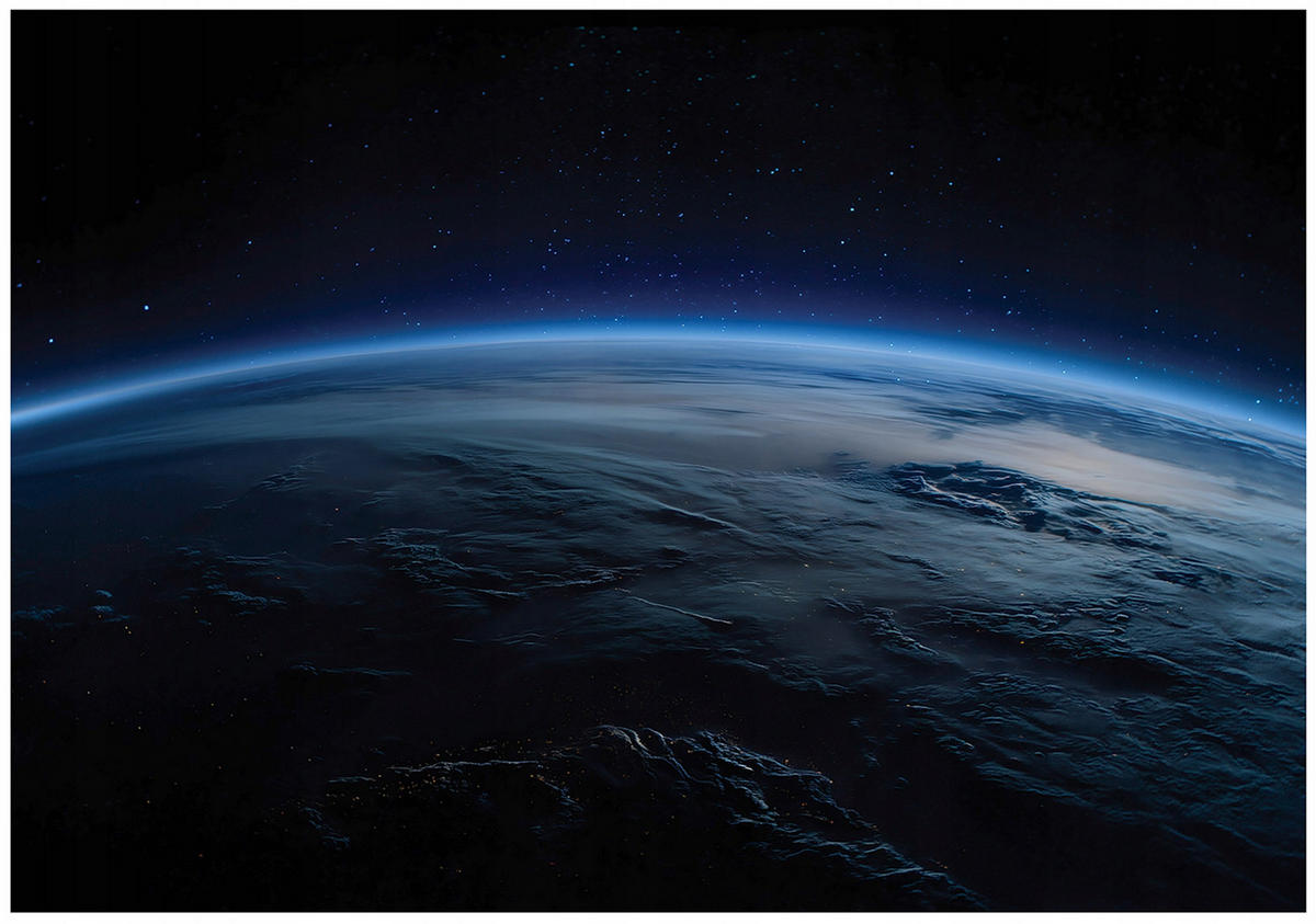 FOTOTAPETE Erde Kosmos Blau 150x105 cm - Multicolor, Papier (150/105cm) - Wallarena