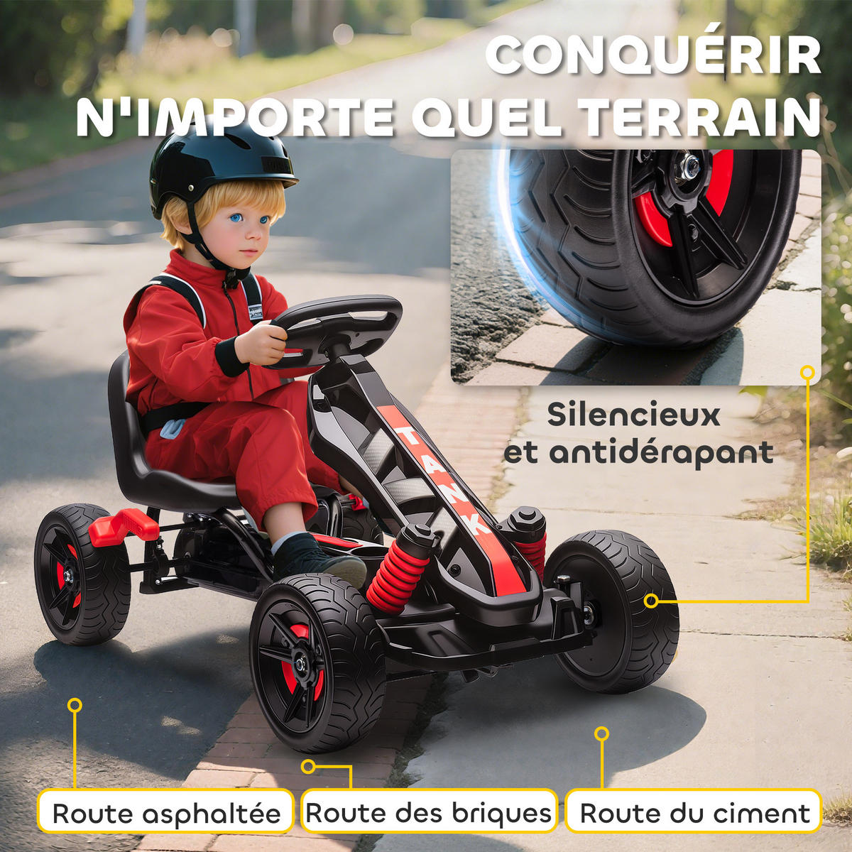 TRETKART DE-13067 Freilauf Rot - Rot, Kunststoff (100/59/60.5cm) - ComfortXL