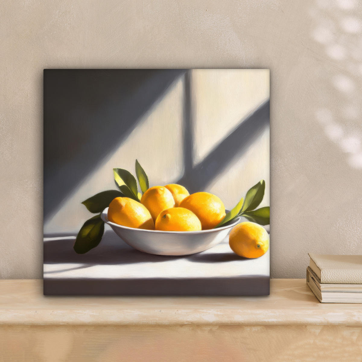 LEINWANDBILD Zitronen - Stilleben - Gelb Deko Wohnzimmer 20x20 cm - Gelb, Textil (20/20cm) - MuchoWow