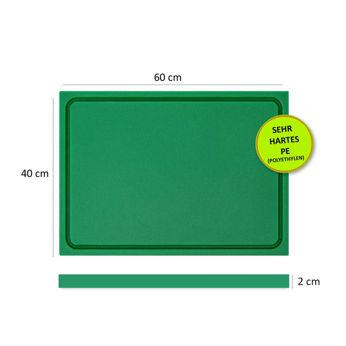 SCHNEIDEBRETT HDPE500 - Grün, Kunststoff (40/60cm) - Muvell