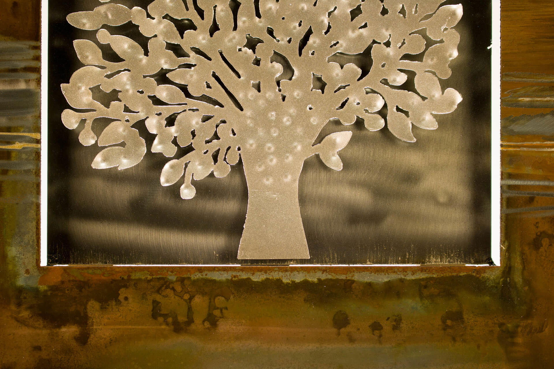 WANDDEKO Braun 55/55 cm - Braun, Metall (2.5/55/4cm) - KUNSTLOFT