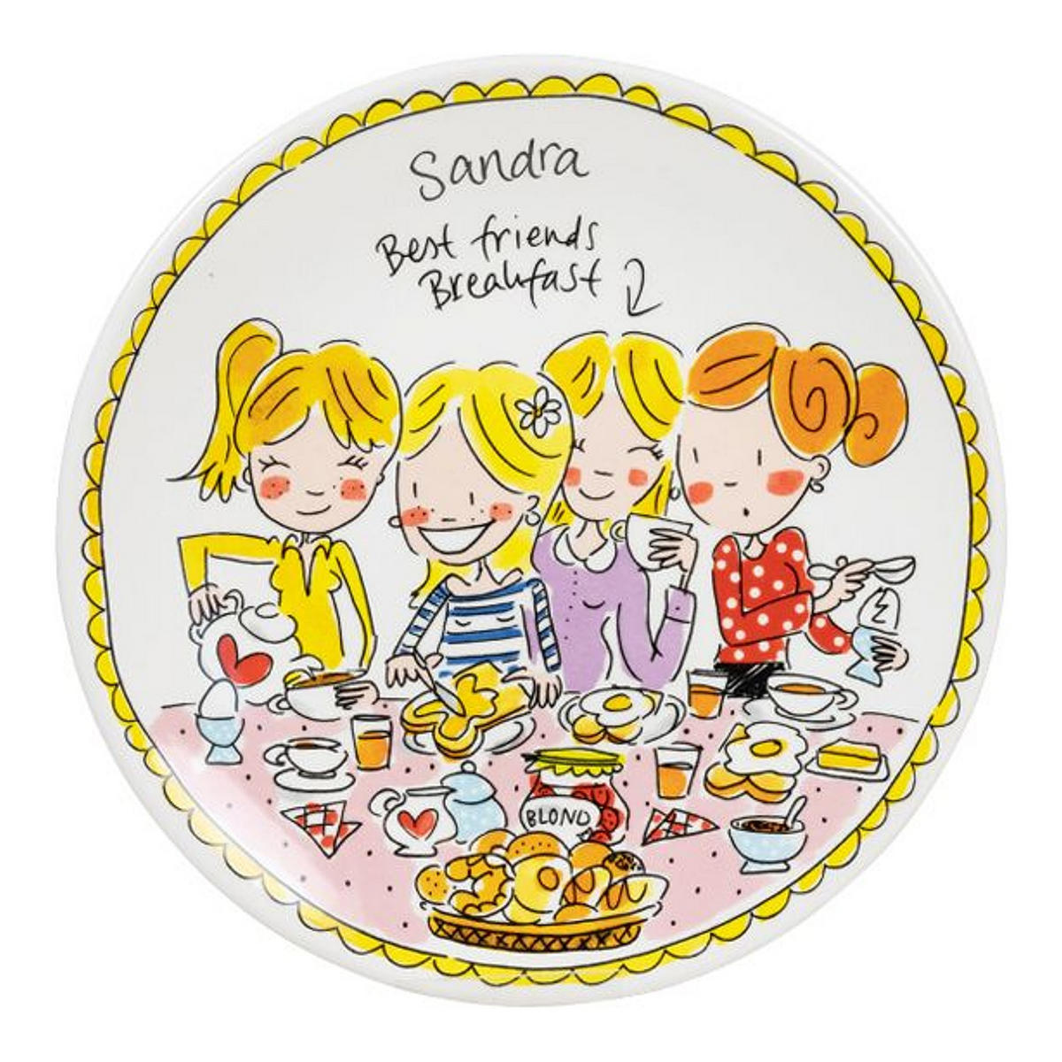 FRÜHSTÜCKSTELLER Mädchen in Bunt - 22cm - Multicolor, Keramik (21.8/21.8/2.5cm) - Blond Amsterdam