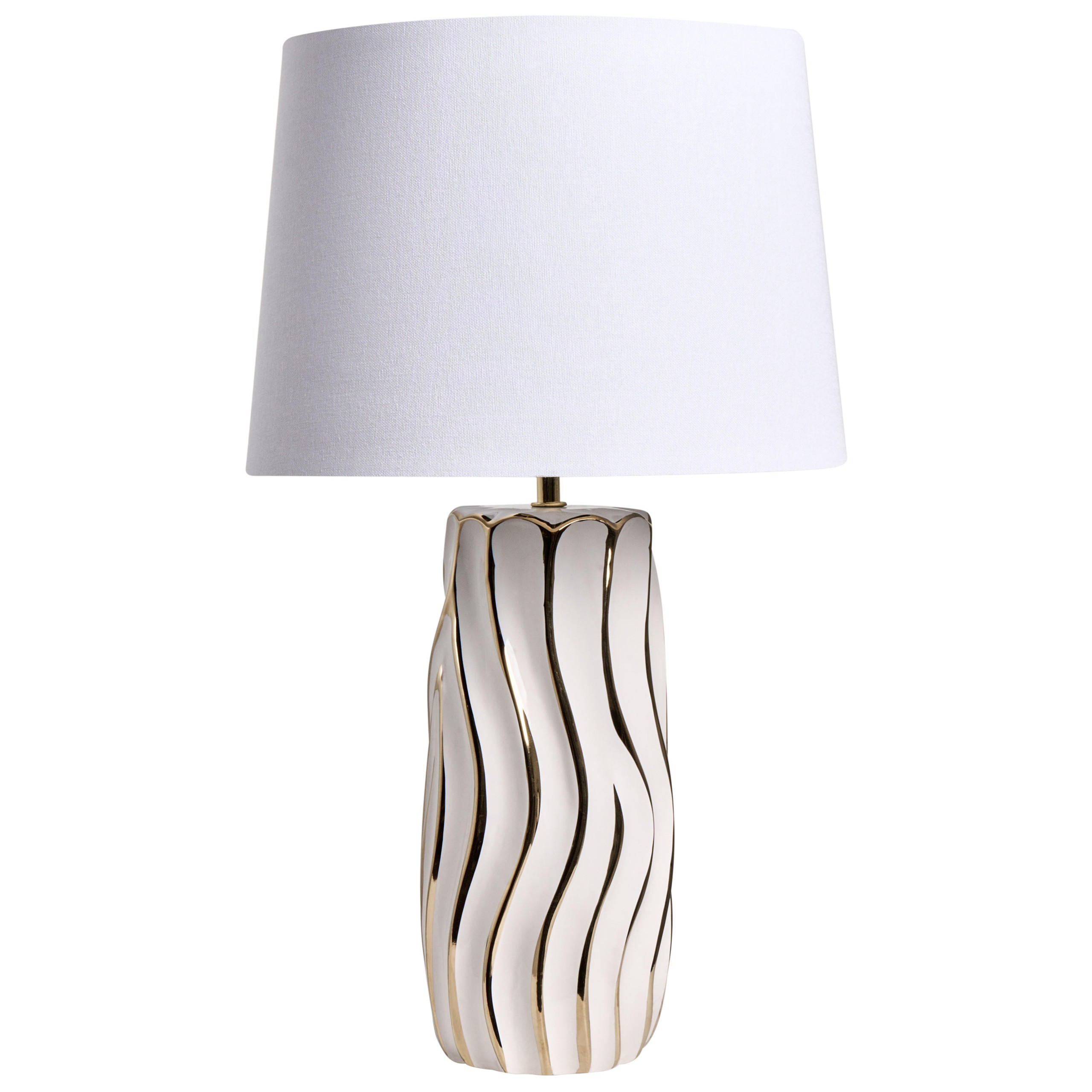 TISCHLAMPE Keramik Weiß Patuca - Goldfarben/Weiß, Keramik (32/32/54cm) - Beliani