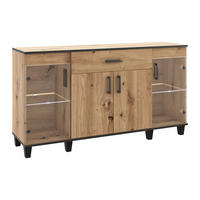 KOMODA CORTEZA, 160/90/40 cm s 1 zásuvkou a 4 dvířky, dub Artisan - dub artisan, kompozitní dřevo (160/90/40cm) - MASSENO