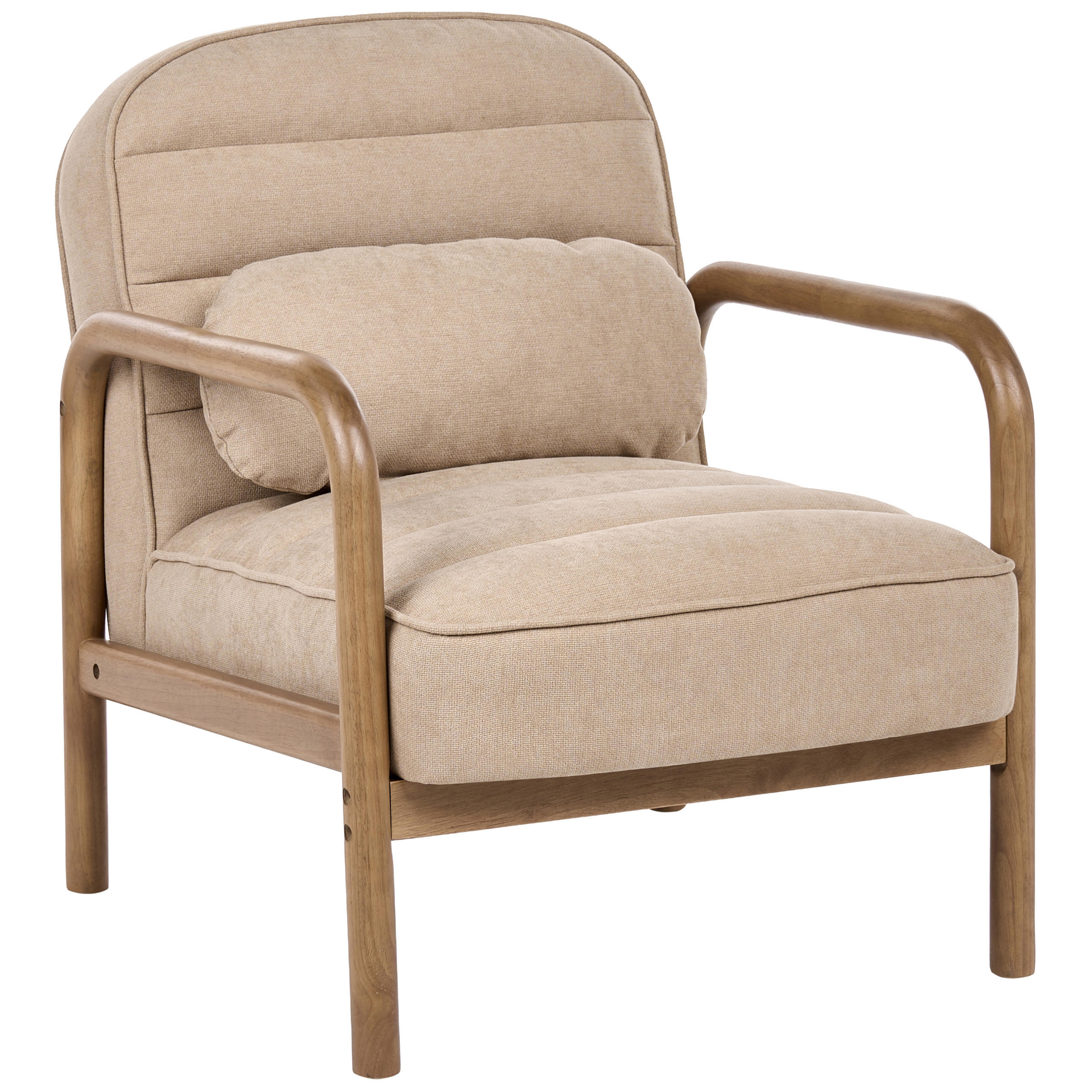 SESSEL Stoff Beige Agger - Beige/Braun, Textil (67/78/81cm) - Beliani