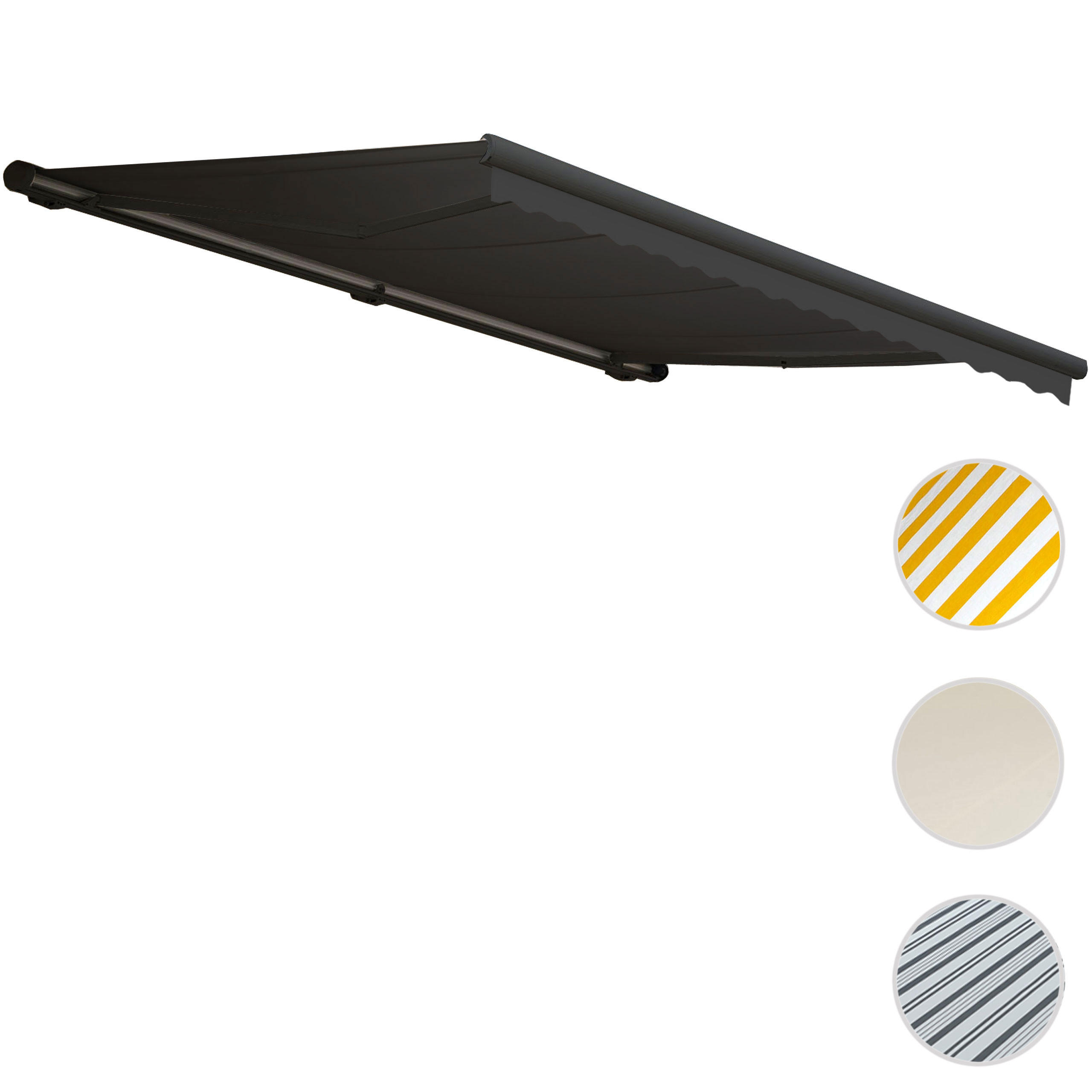 KASSETTEN-MARKISE MIT VOLANT Anthrazit, Anthrazit - Anthrazit, Textil (500/23/300cm) - MCW