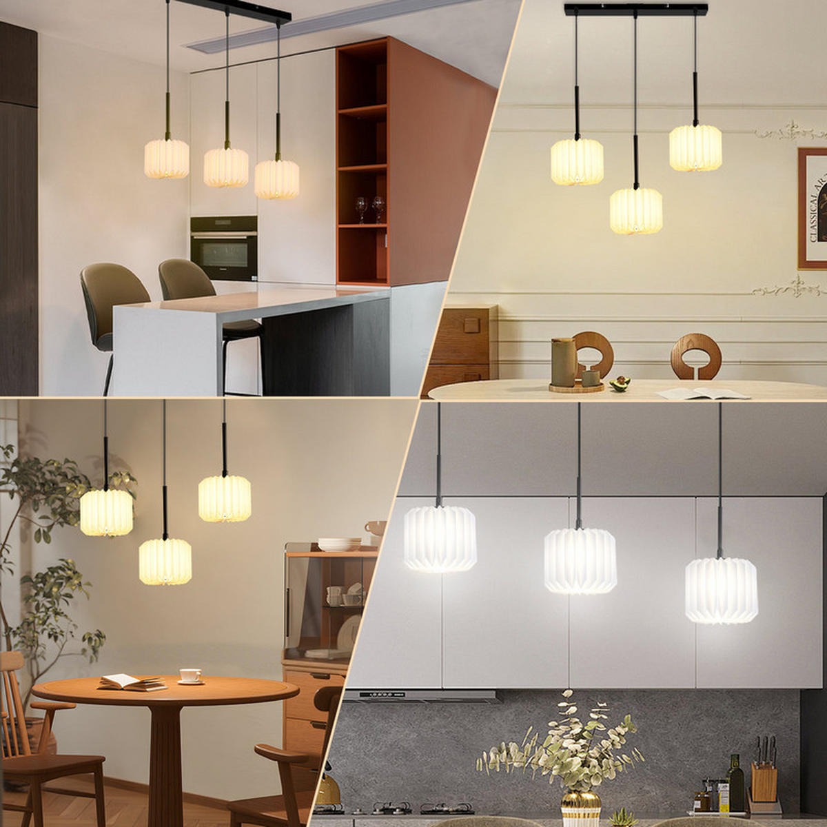 PENDELLEUCHTE Ferdid II 50/14.5/152cm - Weiß, Metall (50/14.5/152cm) - Nettlife