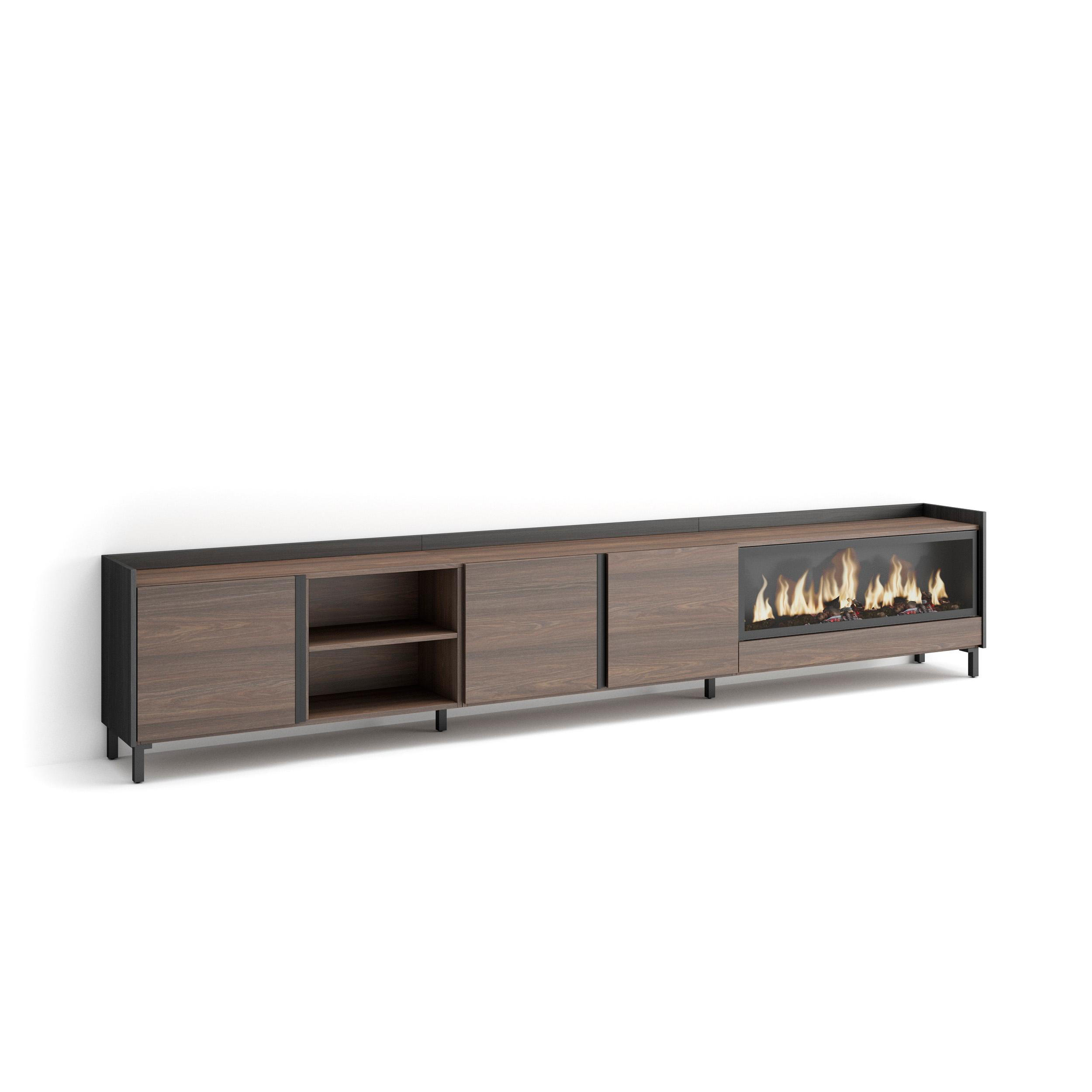 Skraut Home Lowboard, Dunkelbraun 315x61x35 cm
