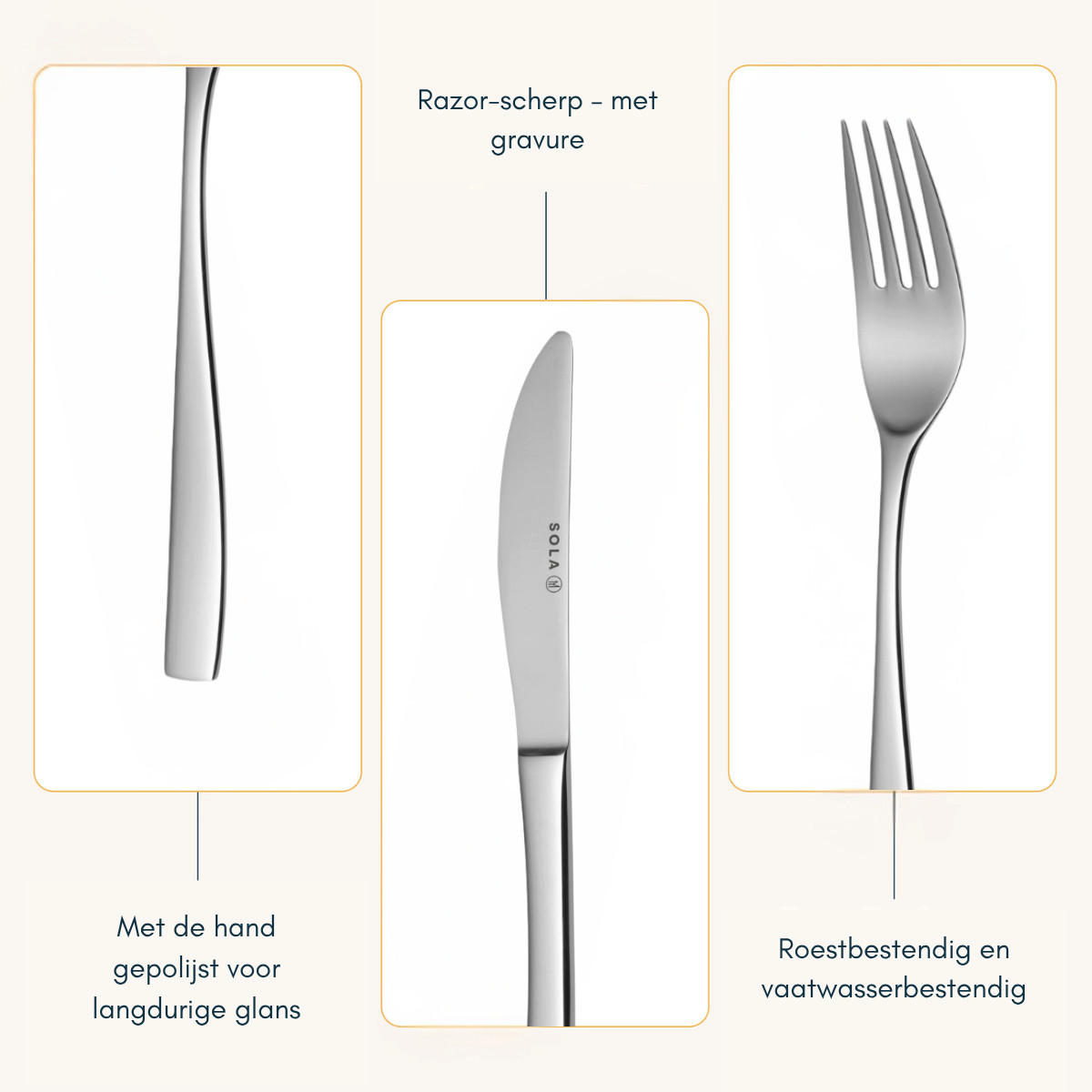 BESTECKSET Lotus 70-teilig - Silberfarben, Metall - Sola