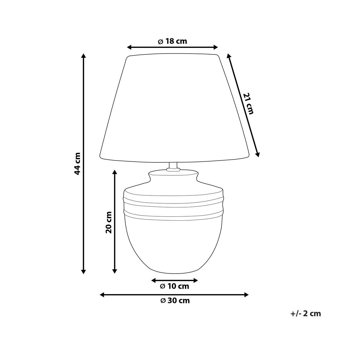 TISCHLAMPE Tigre 30/30/44 cm - Beige, Keramik (30/30/44cm) - Beliani