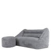 SITZSACK Sofa mit rundem Hocker - Grau, Textil (160/70/93cm) - icon