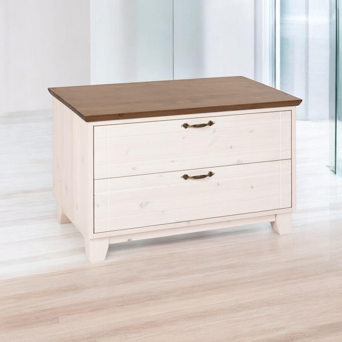 KOMMODE 89 cm - Dunkelbraun/Weiß, Holz (89/58/52cm) - MSL wooden furniture