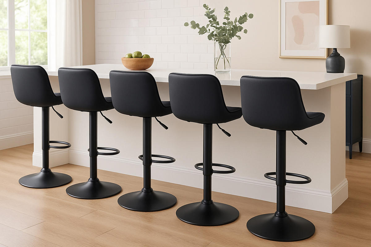 BARHOCKER 2er Set Vulcano Samt schwarz schwarz - Schwarz, Textil/Metall (49/106/51cm) - TPFLiving
