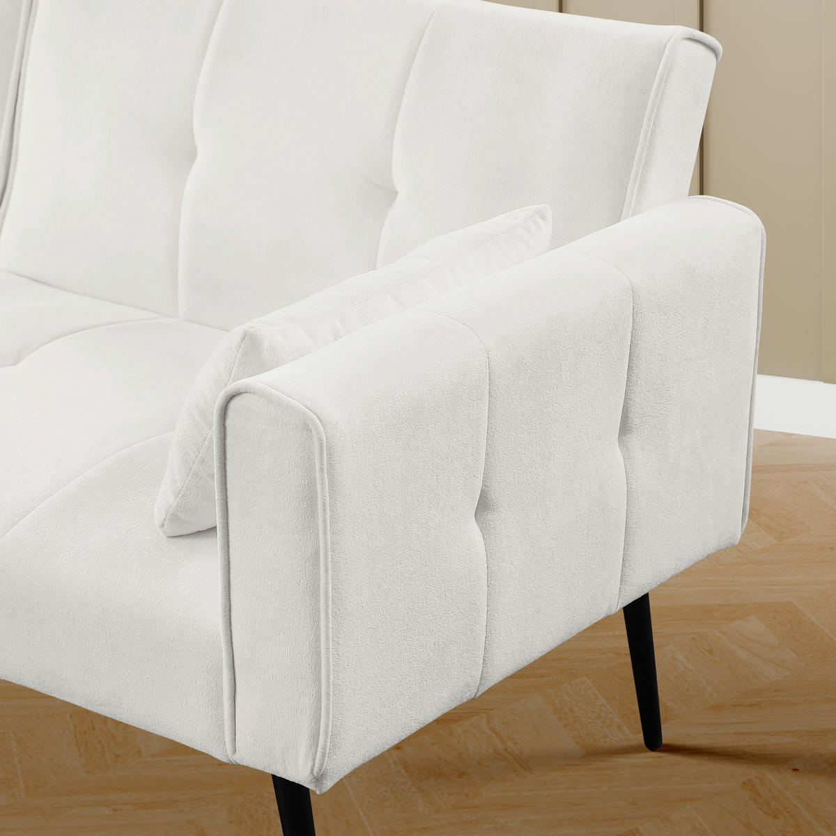 2-SITZER SCHLAFSOFA Cord Beige mit Schlaffunktion - Beige, Holzwerkstoff/Textil (175/71/71cm) - WISHDOR