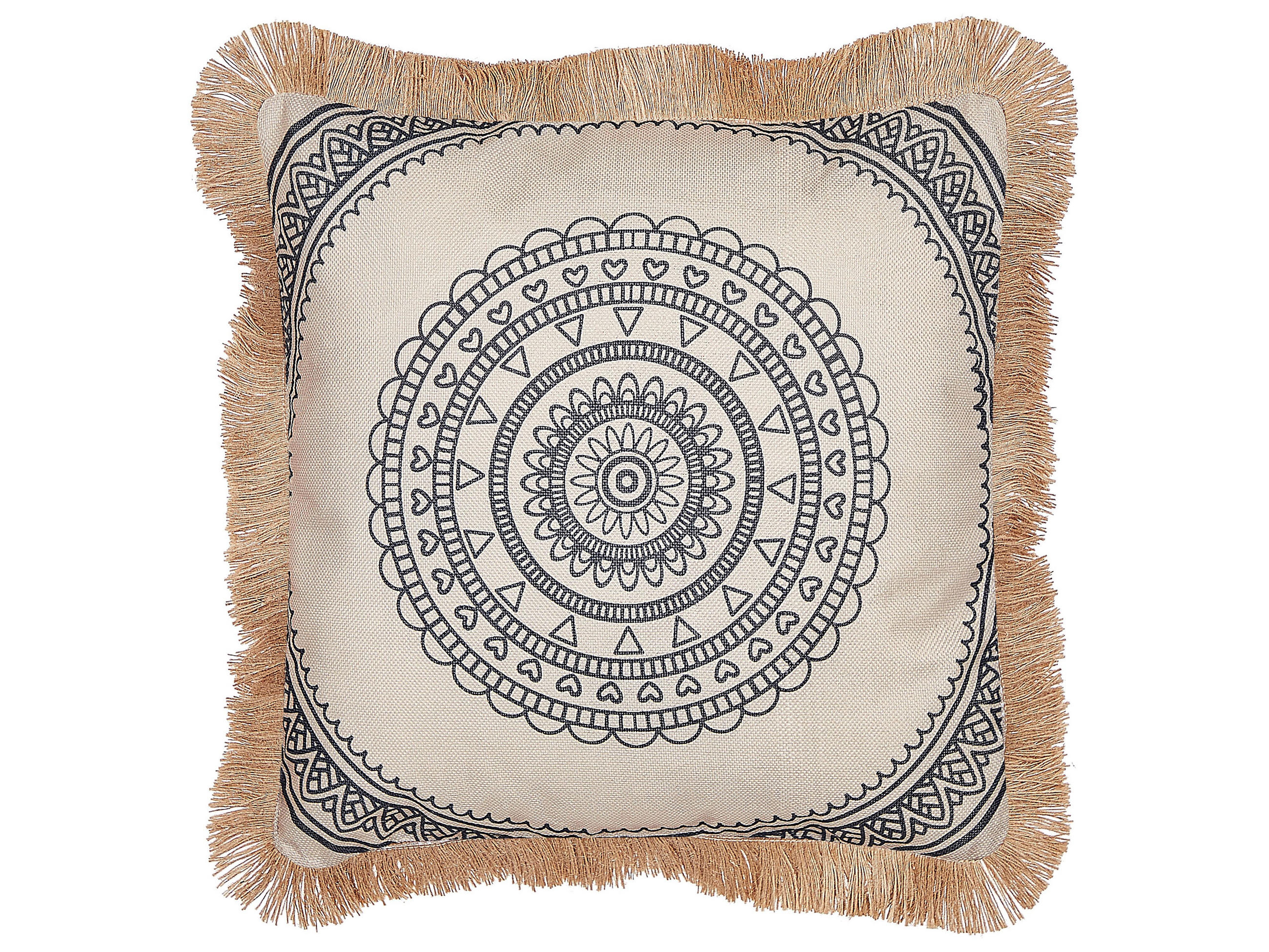 DEKOKISSEN 2er-Set Beige 45/9 cm Geranium - Beige, Textil (45/9cm) - Beliani
