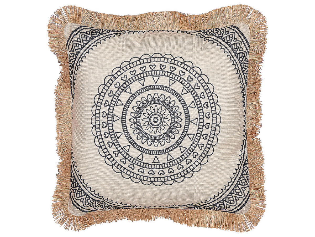 DEKOKISSEN 2er-Set Beige 45/9 cm Geranium - Beige, Textil (45/9cm) - Beliani