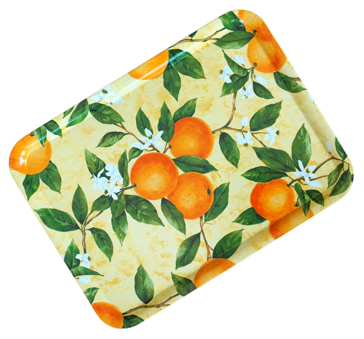 TABLETT Orangenhain, rechteckige Melamin Serviertablett 50x37 cm - Orange, Kunststoff (37/2/50cm) - Lashuma