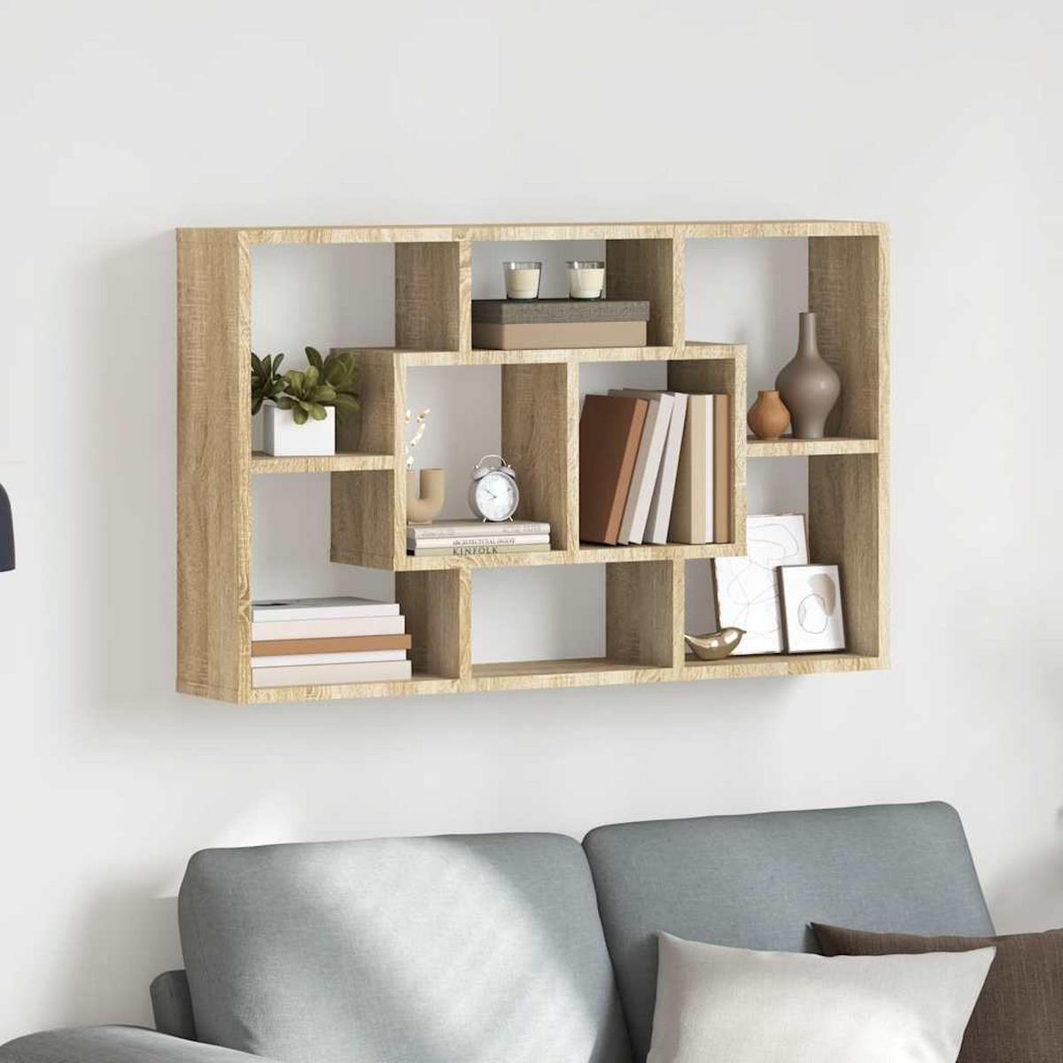 WANDREGAL Sonoma-Eiche 85/16/52,5 Cm Holzwerkstoff - Braun, Holz (85/52.5/16cm) - vidaXL